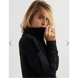 Lucky Brand Velvet Trim Cowl Neck Pullover